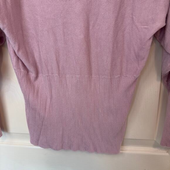 Wet Seal Y2K Pink V-Neck Long-Sleeve Fitted Layering Top Size XL Soft Preppy - Picture 6 of 9